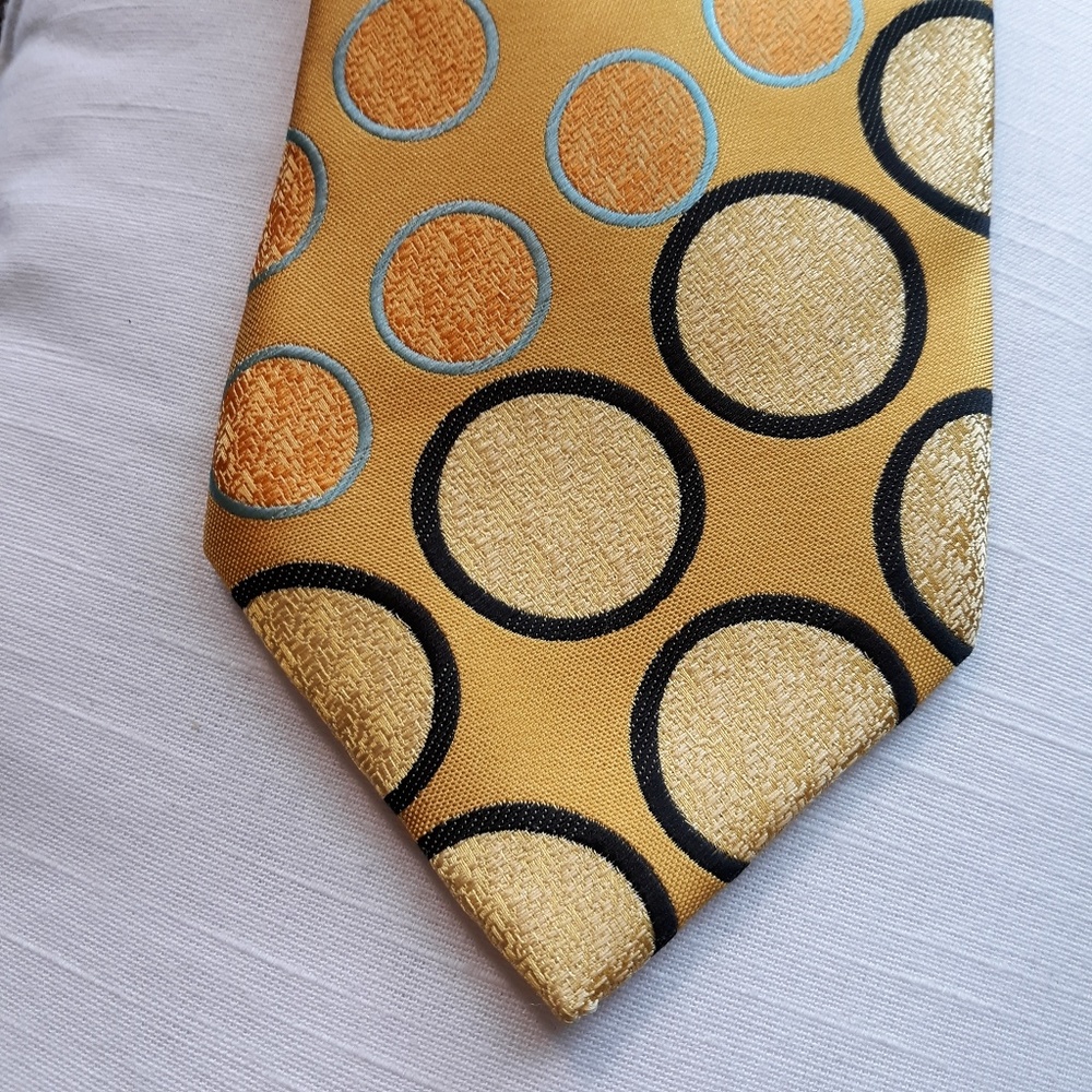 Karl Knox Fabulous Necktie Gold Dots Circles